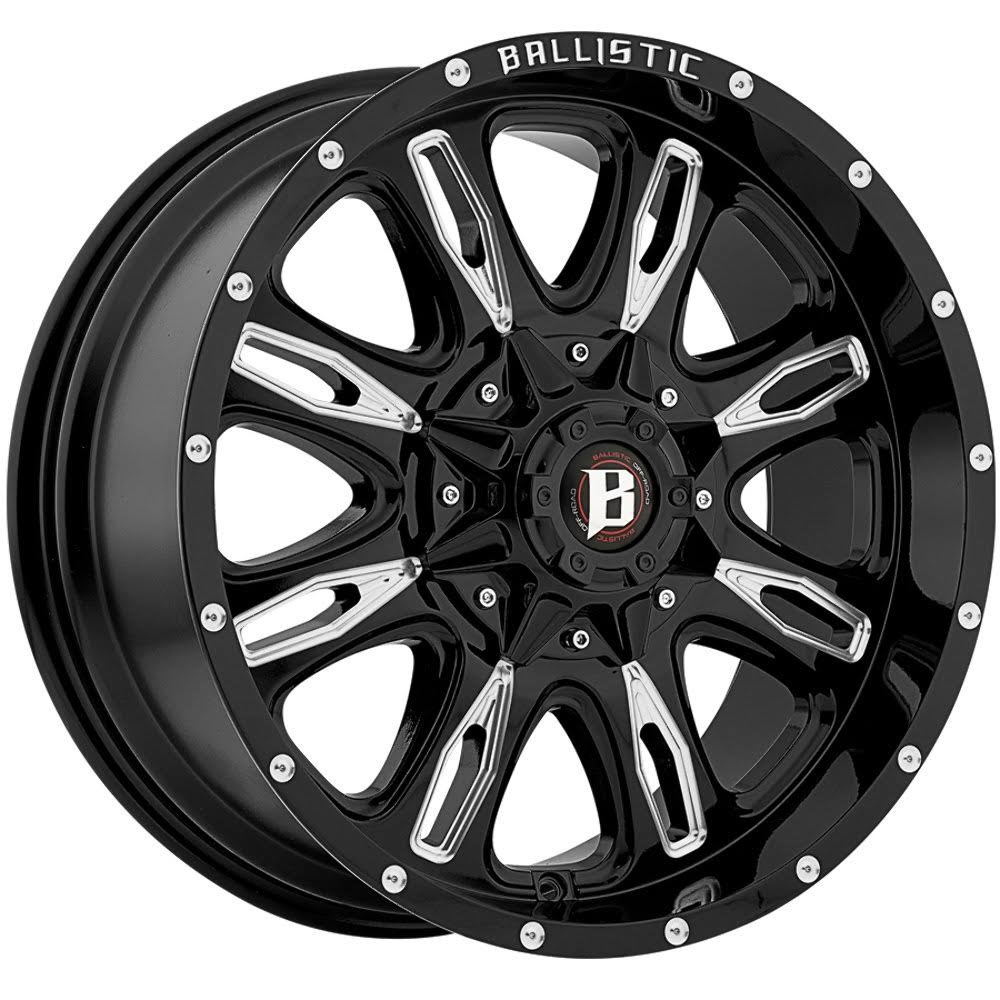 Ballistic 953 Scythe 18x9 0 Gloss Black Milled Wheel 6x135mm 6x139 7mm 6x5 5 Bolt Pattern -12mm Offset 100 4mm Hub Bore