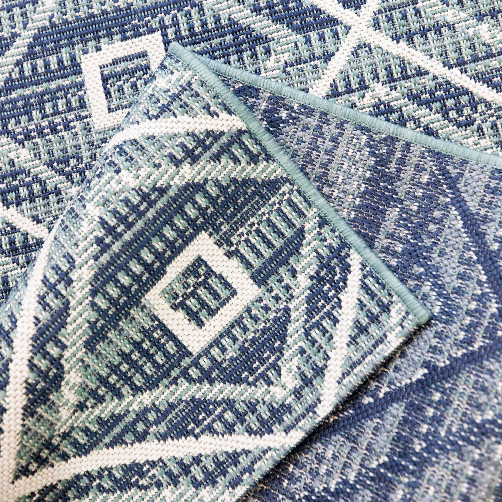 Annika Trellis Indoor/Outdoor Area Rug - 5&3x22 x 7& - Blue