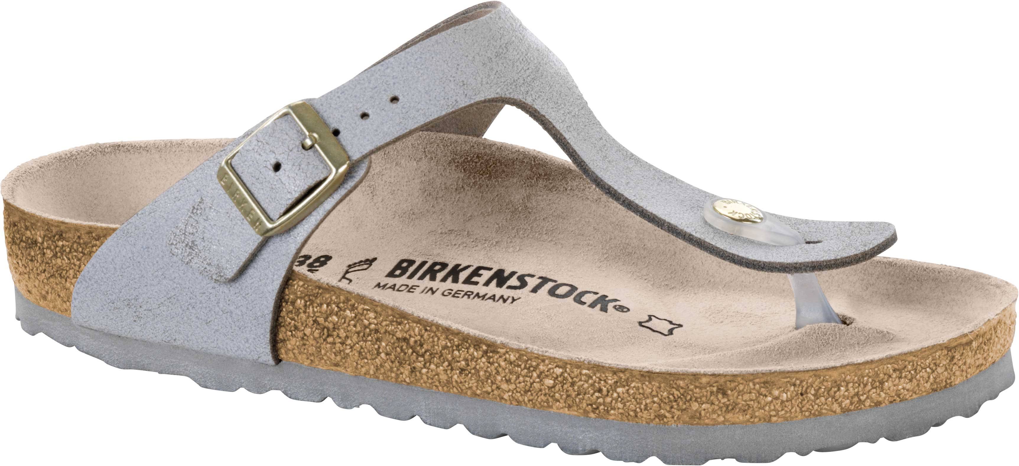 Birkenstock Women's Gizeh Sandal - 40 - Washed Metallic Blue