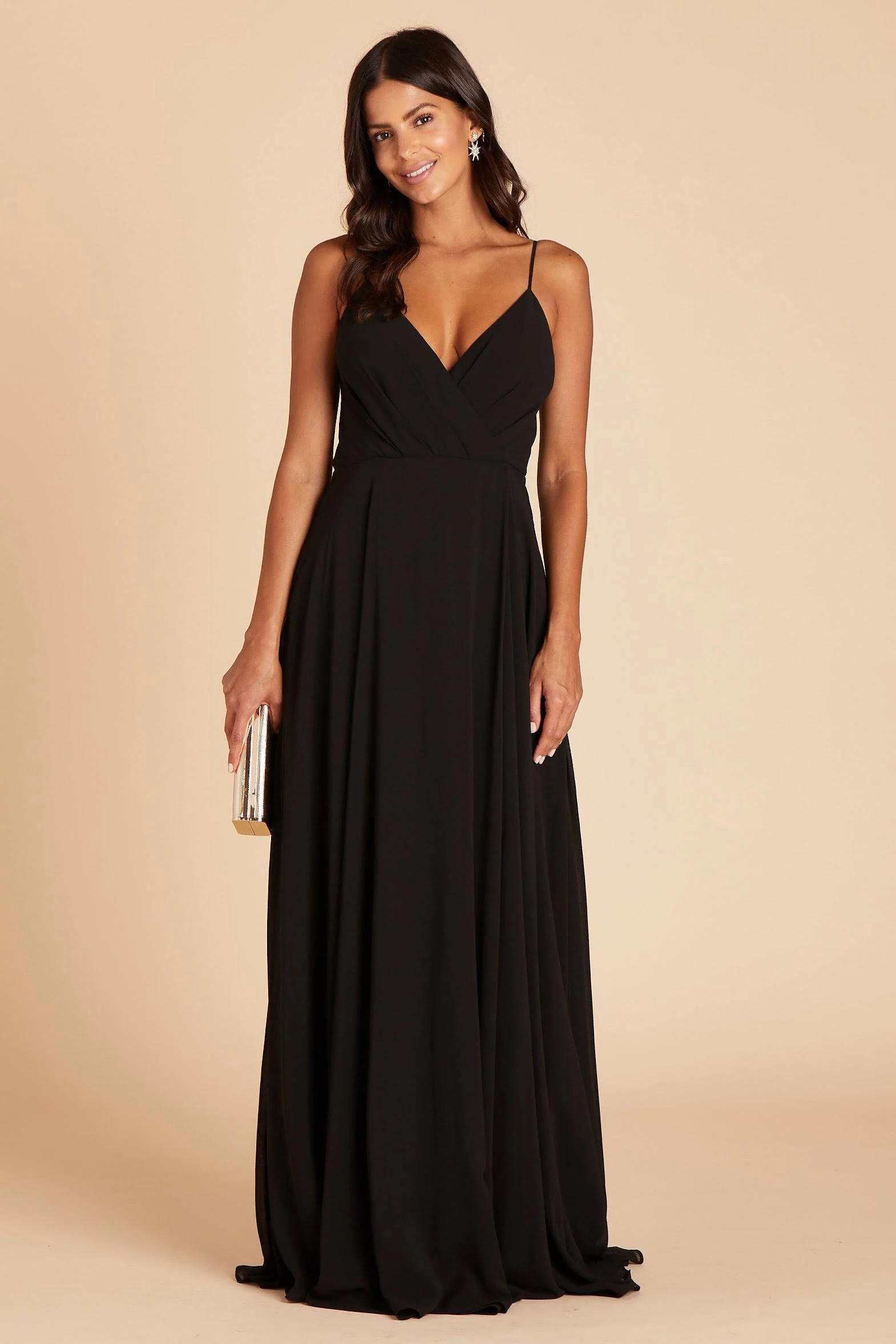 Birdy Grey Kaia Chiffon Bridesmaid Dress in Black XXL / Black
