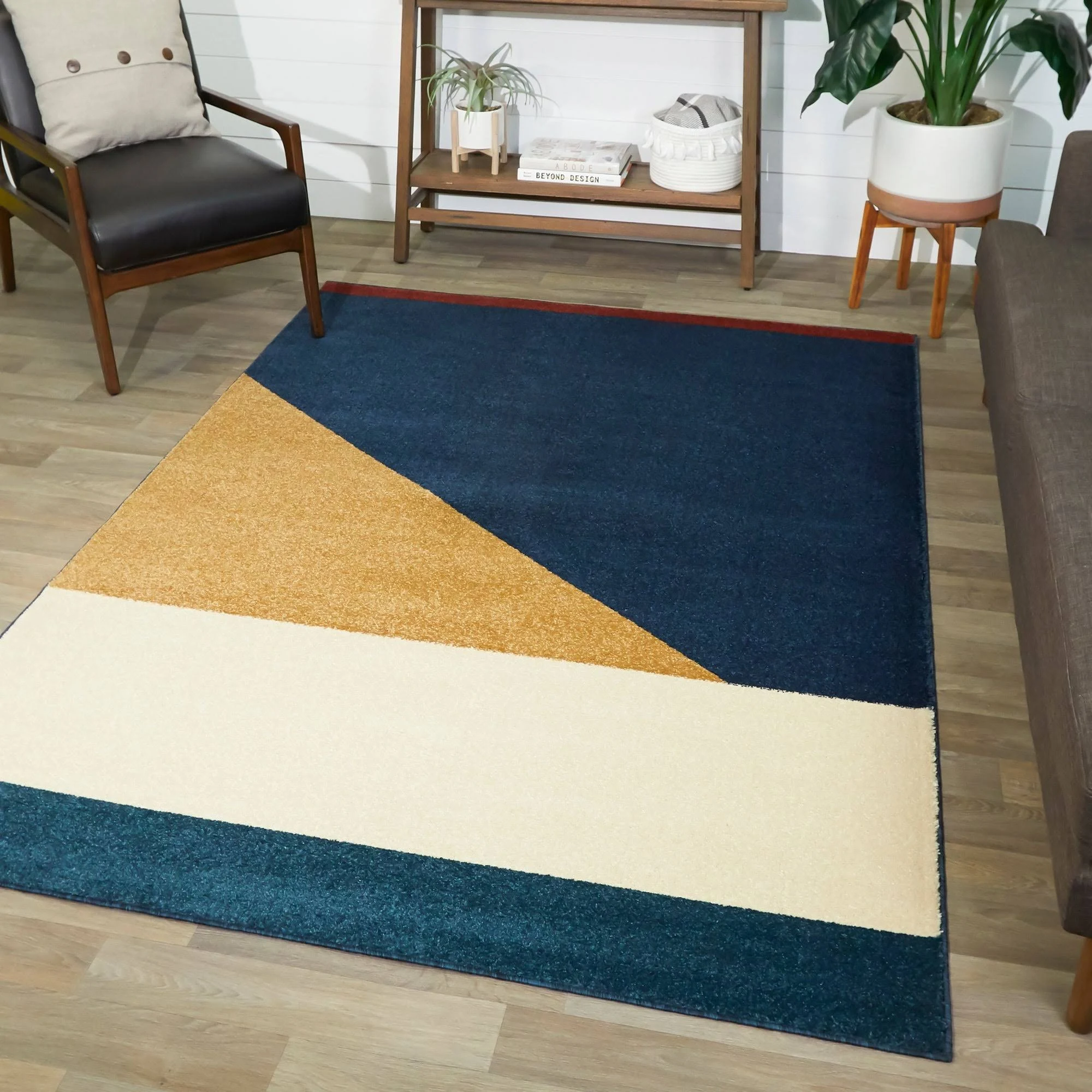 Balta Ripley Ivory 5 ft. x 7 ft. Modern Color Block Area Rug
