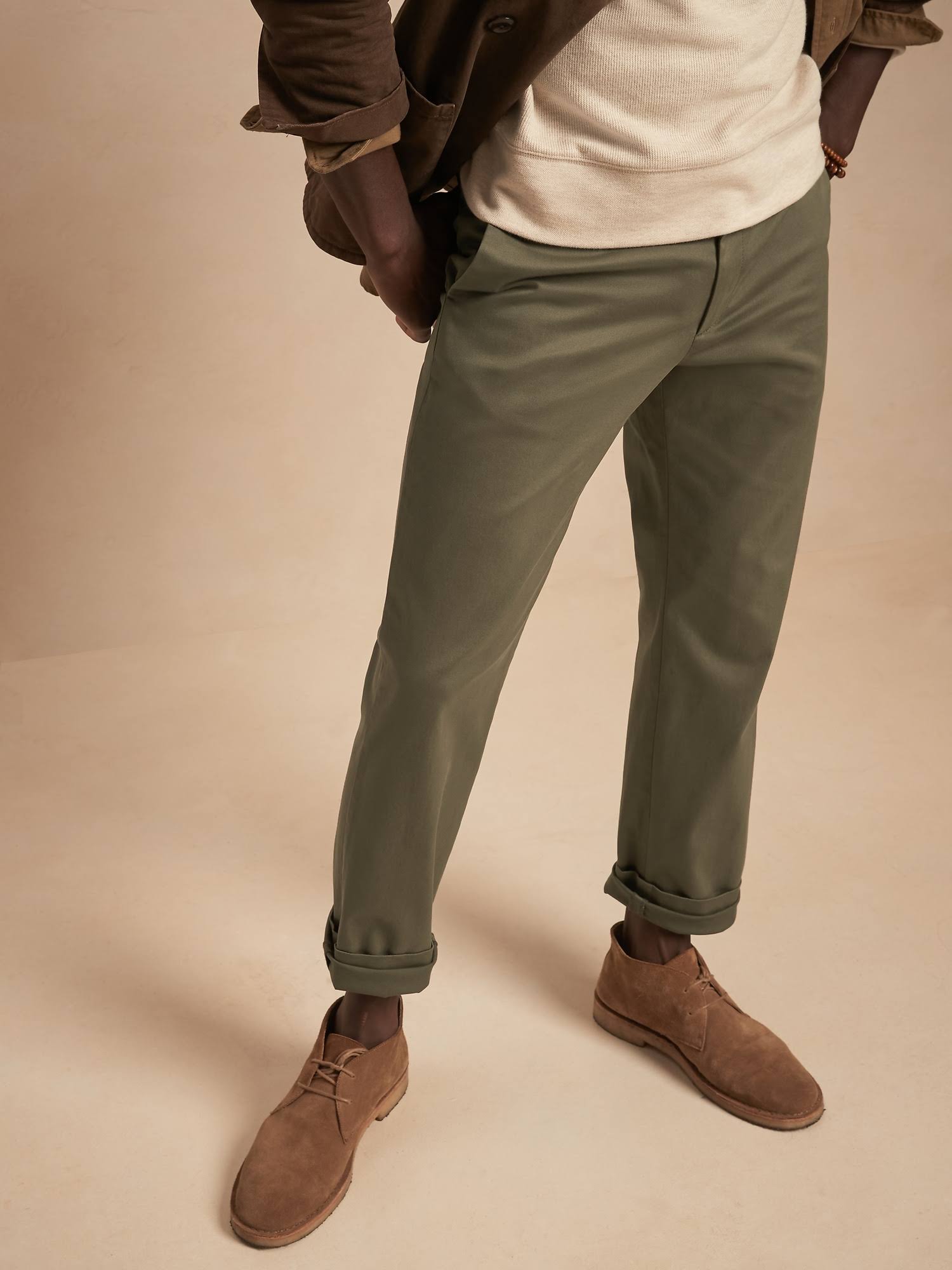 Banana Republic Men's Straight Rapid Movement Chino Pant Surplus Green Size 30W 32L