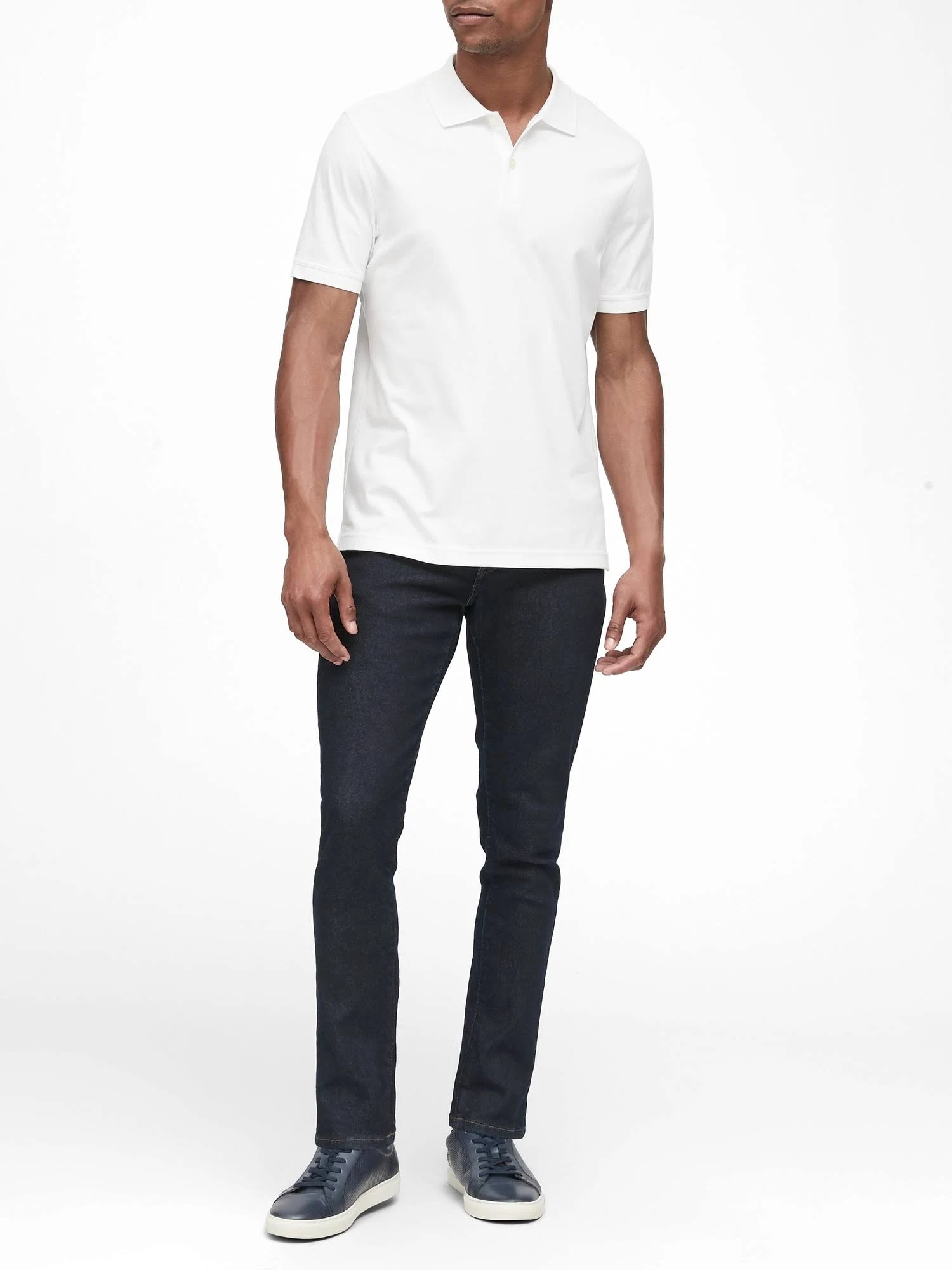 Banana Republic Men's Luxury-Touch Polo Shirt White Size M