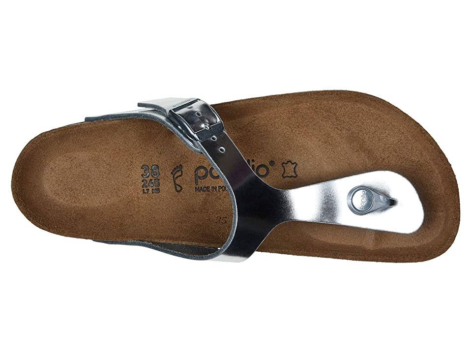 Birkenstock Papillio Women's Gizeh Platform Sandal, Silver Leather,