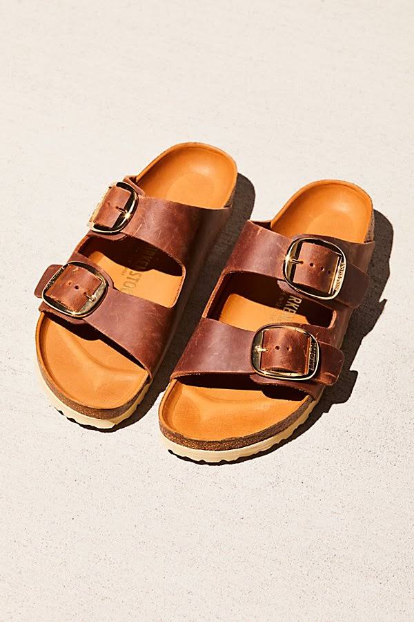 Arizona Big Buckle Birkenstock Sandals by Birkenstock at Free People in Brown