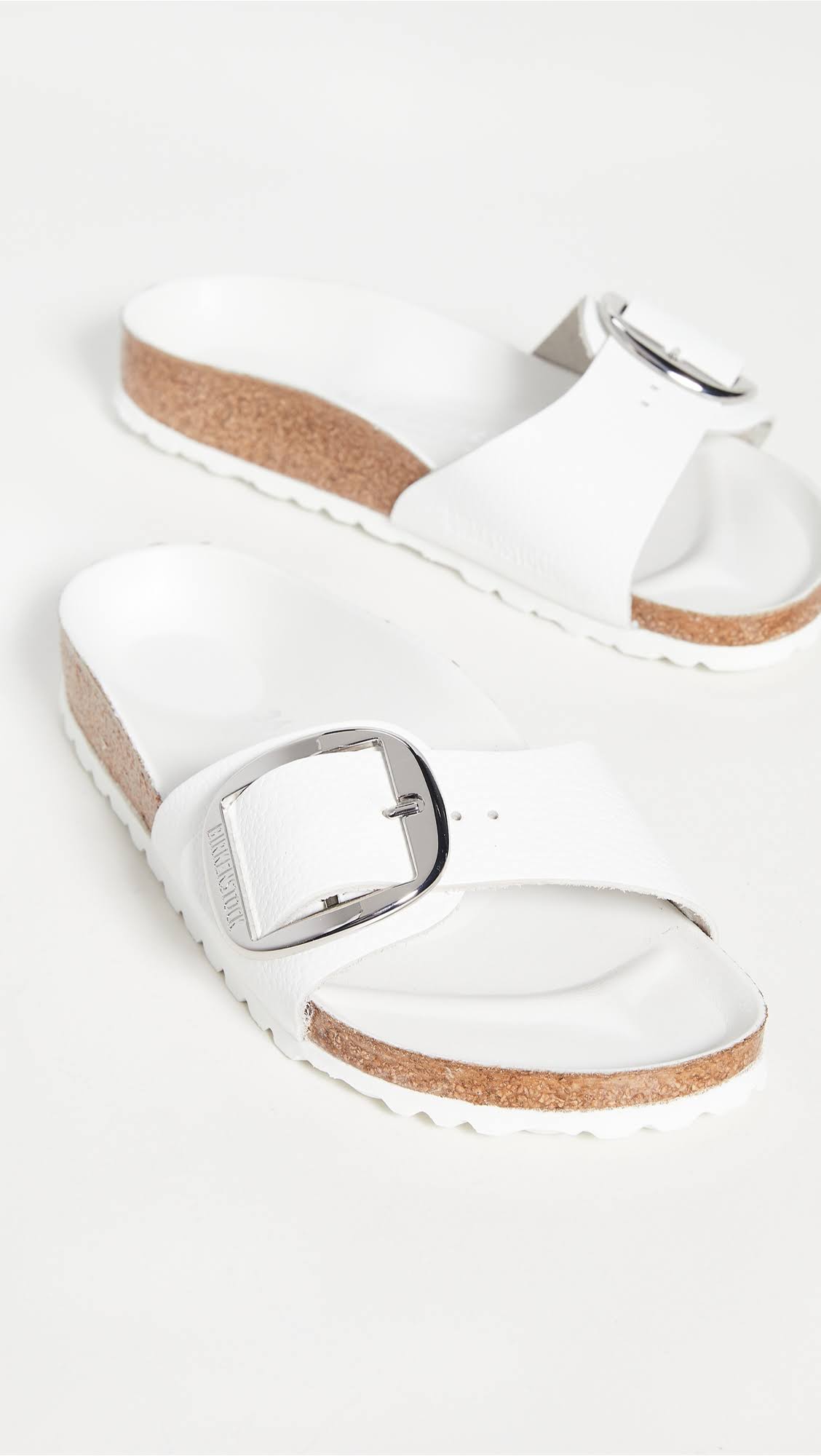 Women's Birkenstock Madrid Big Buckle White Leather Size 36 Narrow