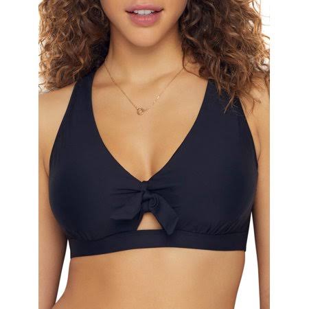 Birdsong Onyx Tie Front Bikini Top - Womens - Onyx - 32DD