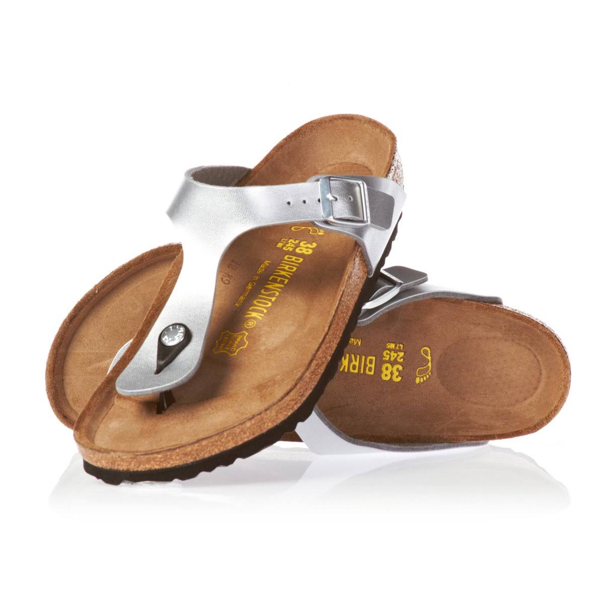 Birkenstock Gizeh Birko Flor Sandals - Silver