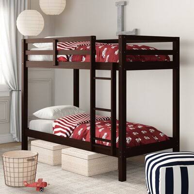 Twin Over Twin Solid Wood Bunk Bed Birch Lane Bed Frame Color: Chocolate