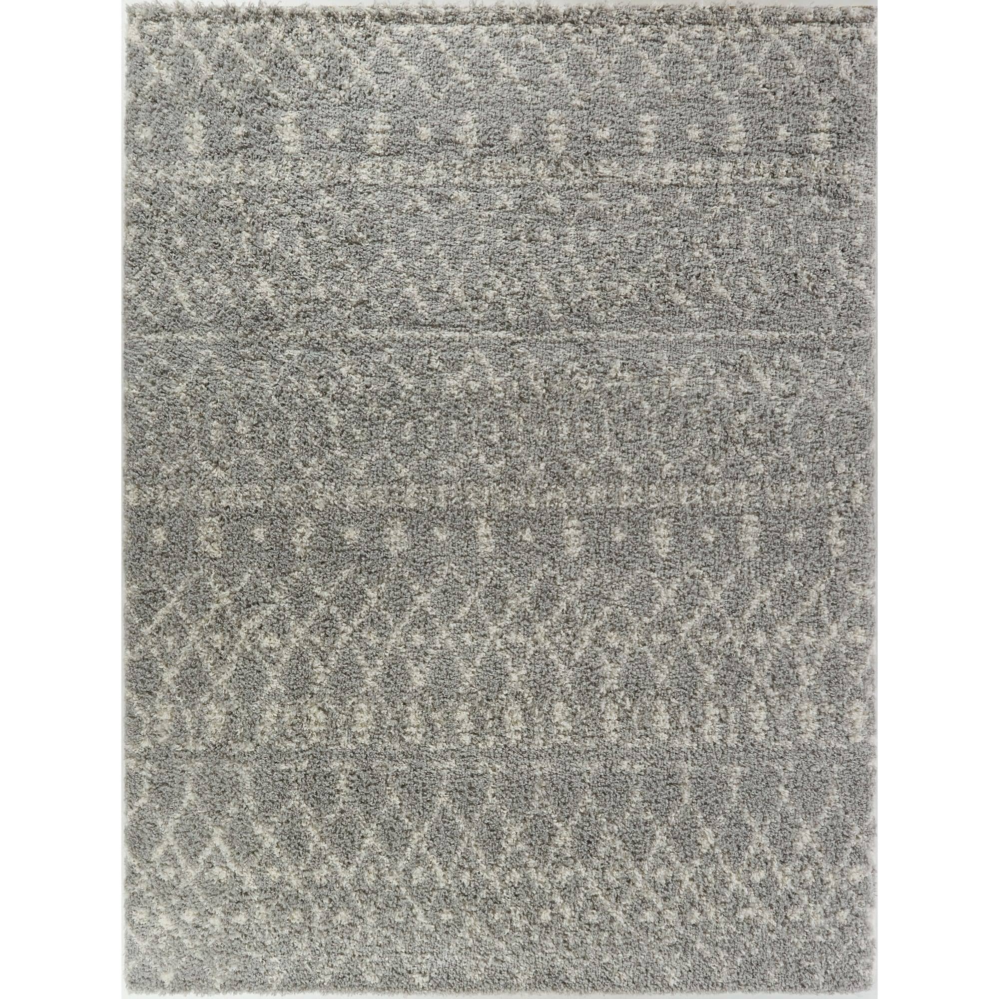 BALTA Dominic Charcoal/Cream 5 ft. x 7 ft. Moroccan Shag Area Rug