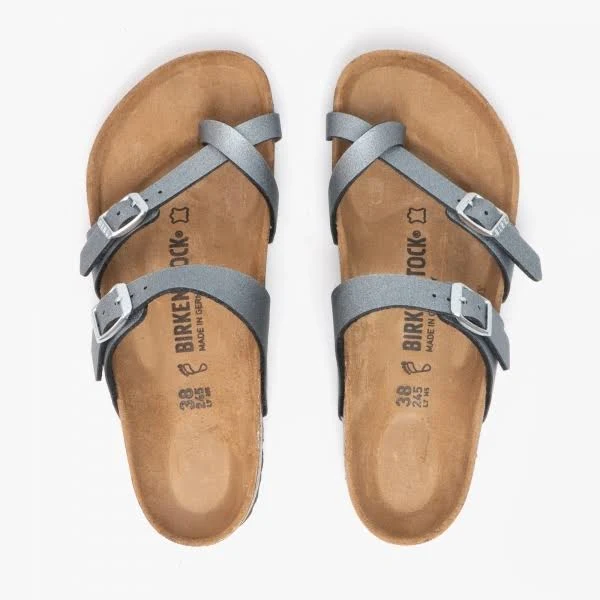 Birkenstock Mayari Birko Flor Sandals - Icy Metallic Anthracite