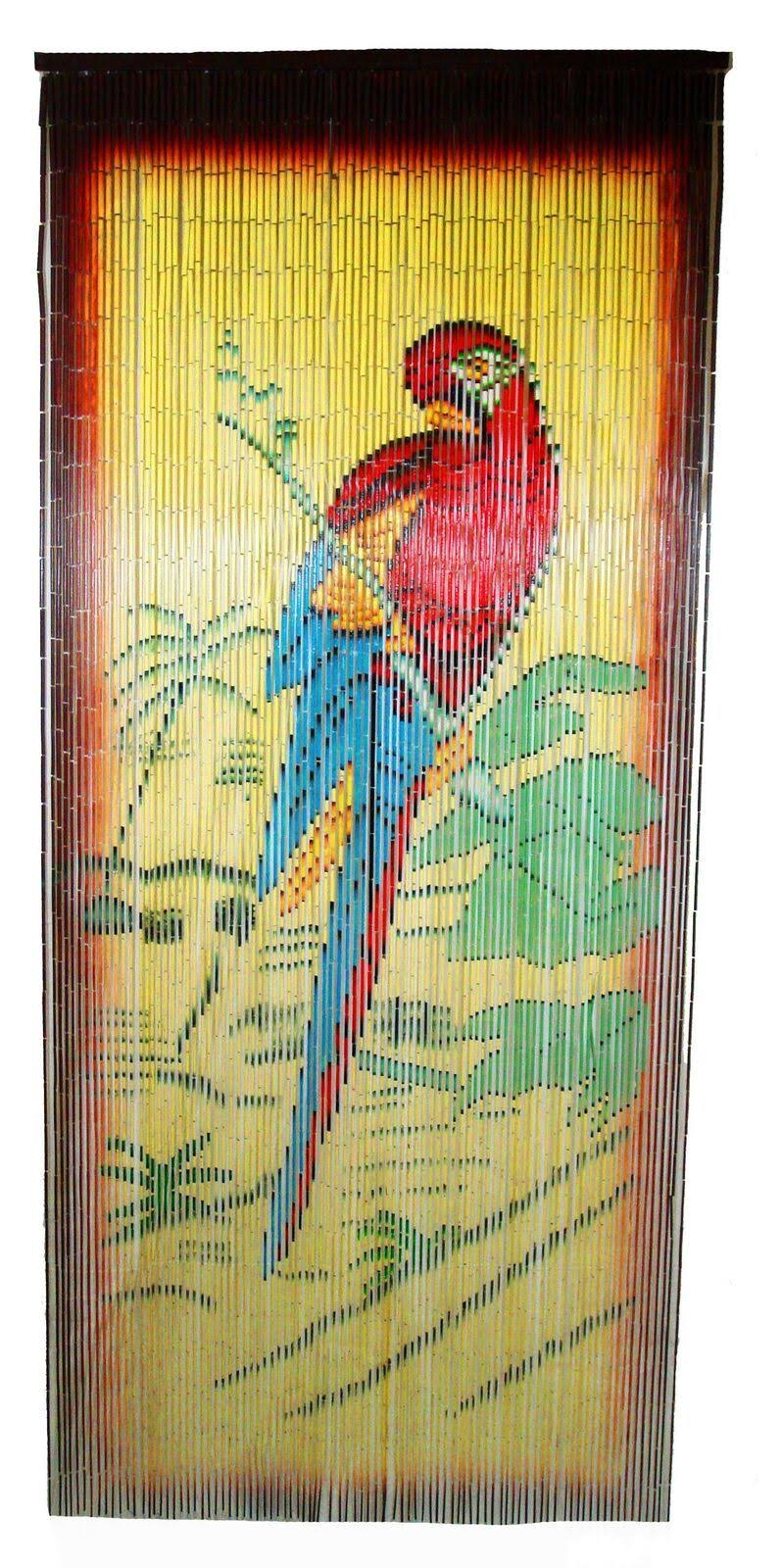 Bamboo54 Parrot Scene Bamboo Curtain (Vietnam)