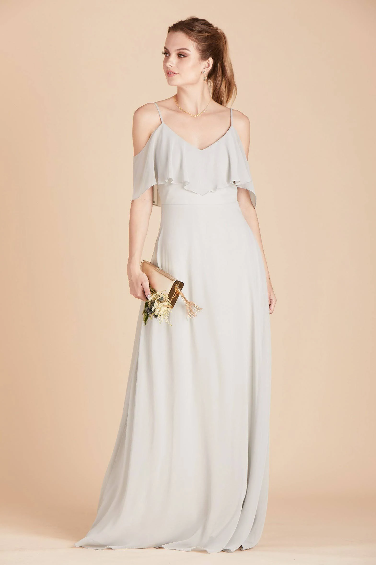Jane Convertible Chiffon Bridesmaid Dress in Dove Gray Xs / Dove Gray