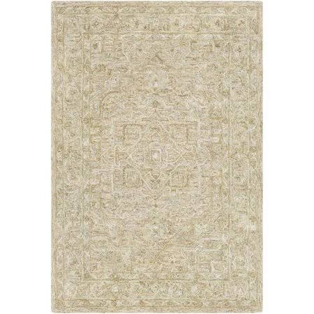 Merrin Hand-Tufted Wool Tan/Cream Area Rug Rug Size: Rectangle 2& x 3&