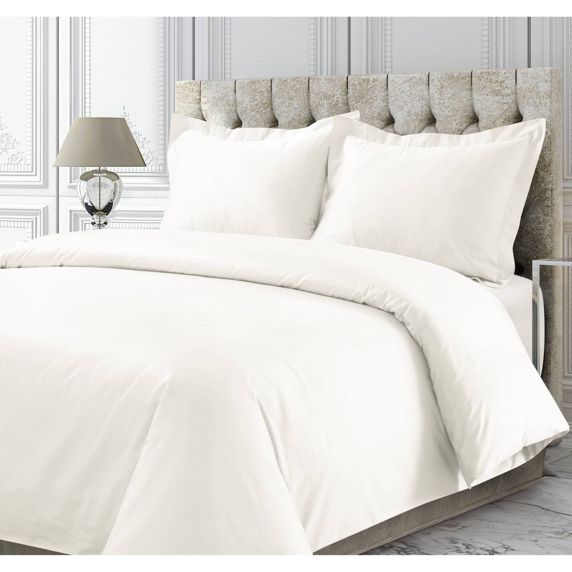 Rayon from Bamboo 300 Thread Count Oversized Duvet Cover Set (Ivory - Queen)