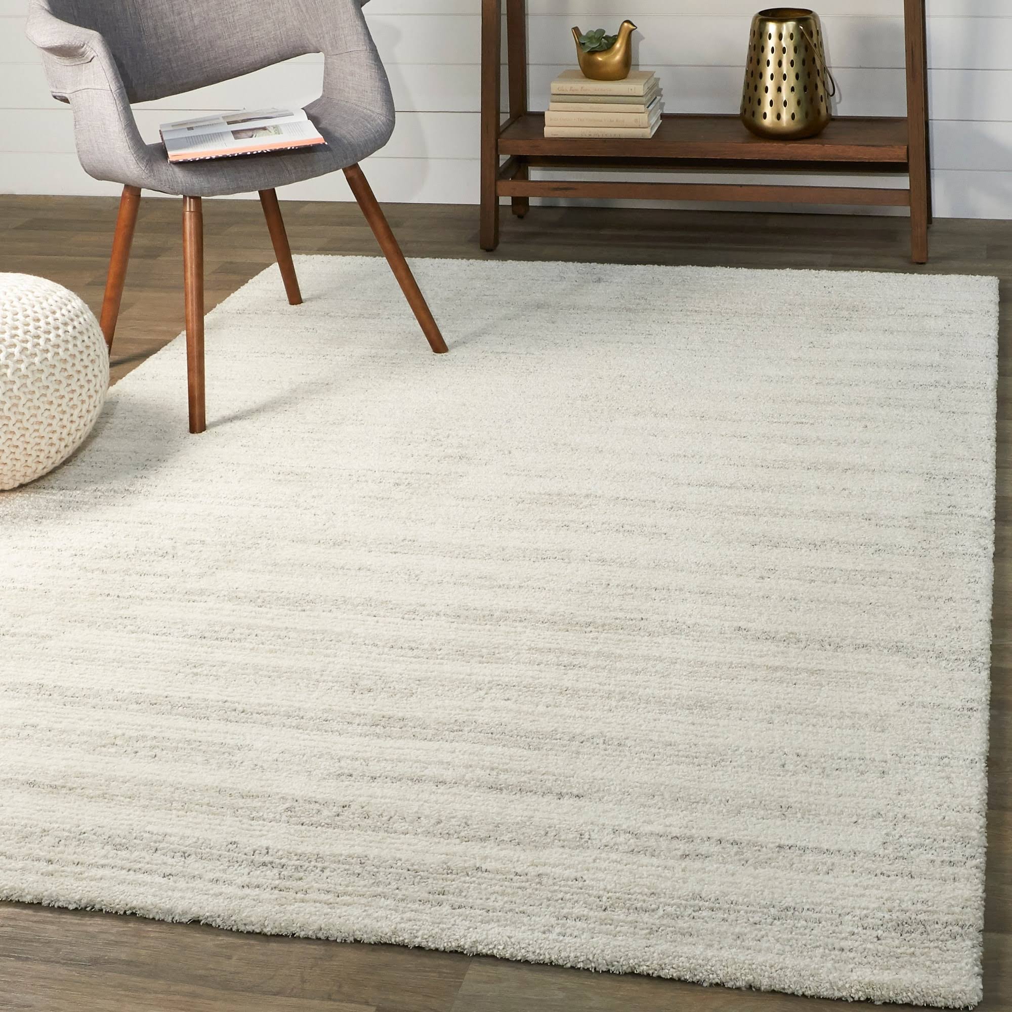 BALTA Paxton Ivory 5 ft. x 7 ft. Stripe Shag Area Rug