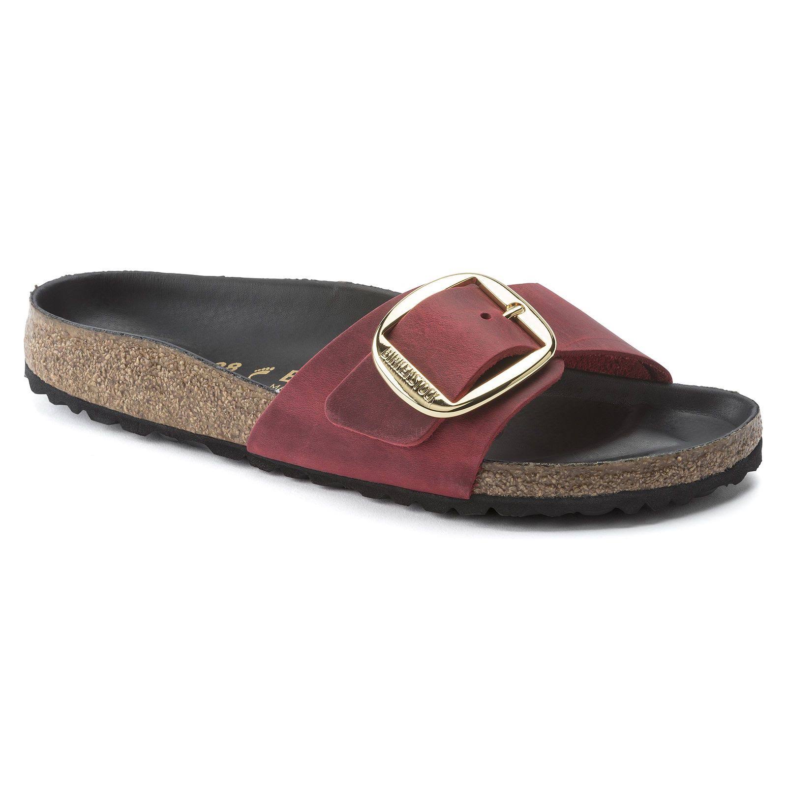 Birkenstock Madrid Big Buckle Sandal - Red - Flat Sandals