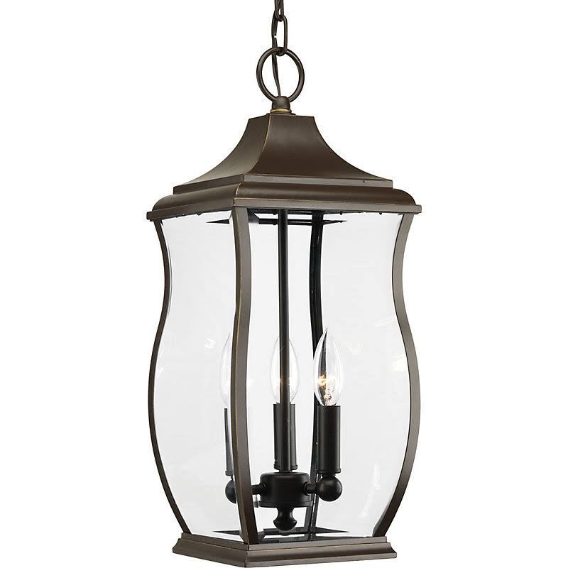 Abraham Oil Rubbed Bronze 3 -Bulb 19.75x22 H Outdoor Hanging Lantern