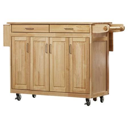 August Grove Epping Kitchen Cart with Wood Top