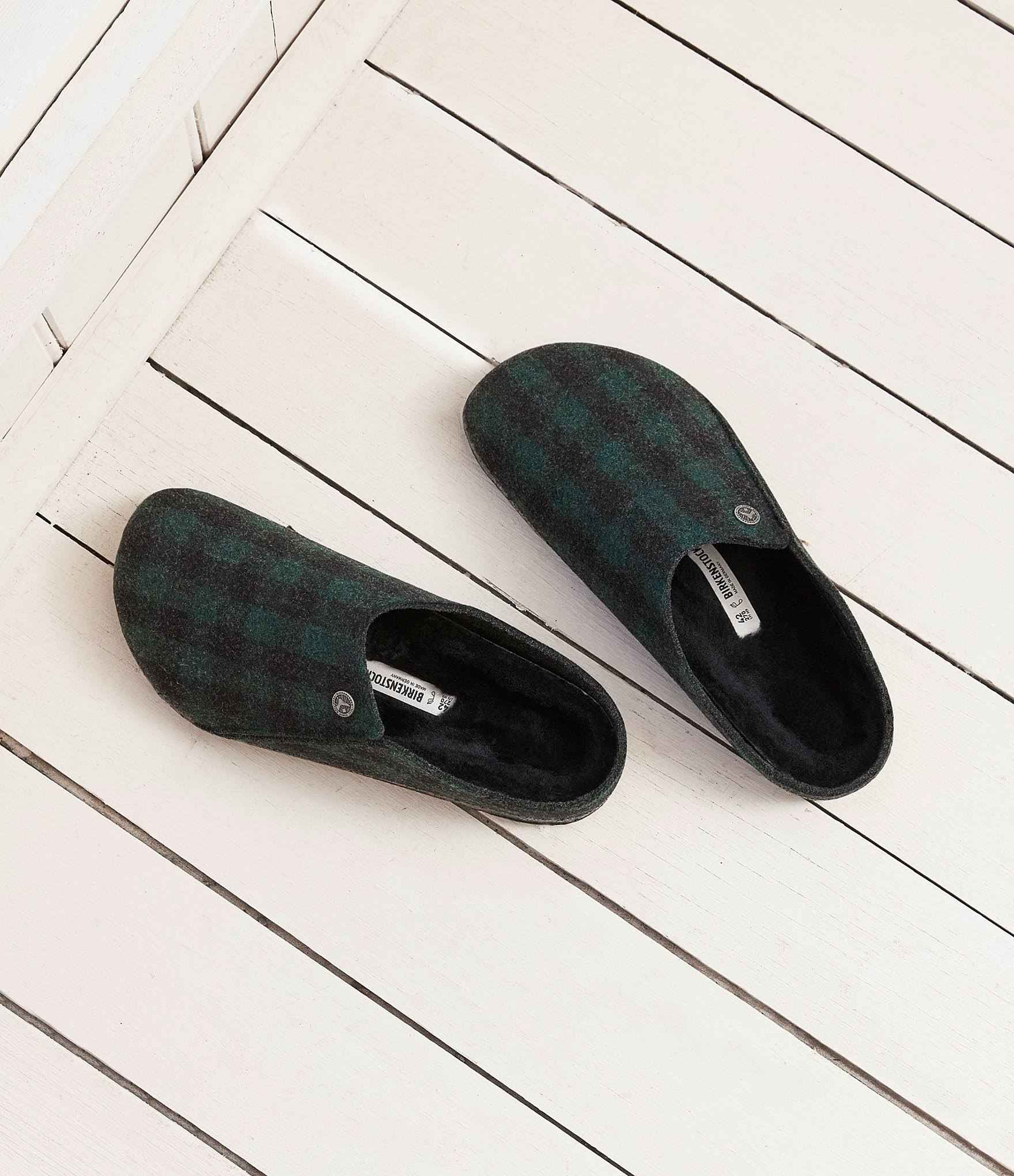 Birkenstock Men's Zermatt Shearling Slipper - 43 - Plaid Green / Black
