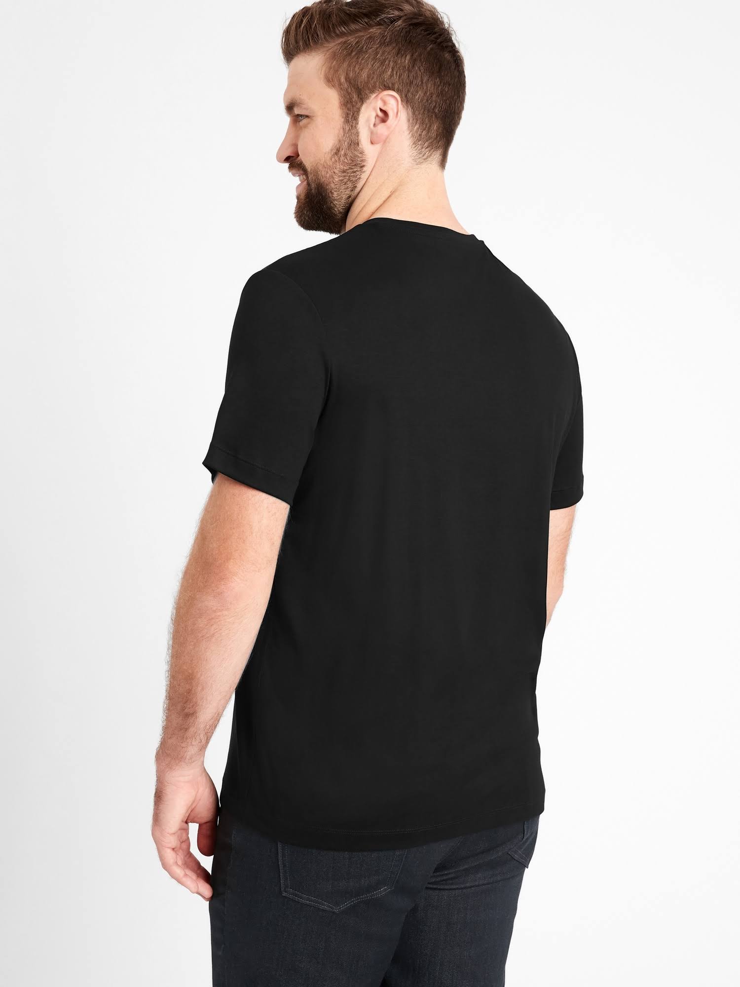 Banana Republic Men's Luxury Touch Performance V-Neck T-Shirt Black Size L
