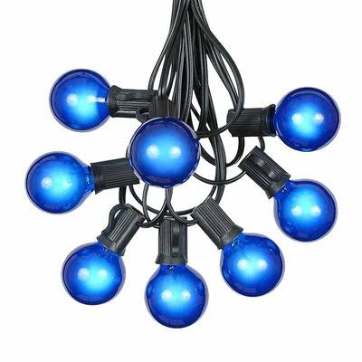 The Party Aisle G40 Patio 25 ft. 25-Light Globe String Lights, Black