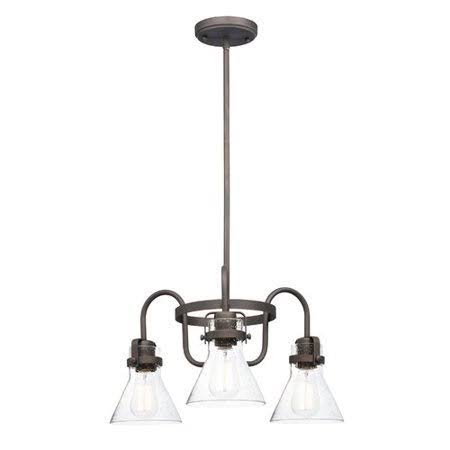 Haefner 3 - Light Shaded Classic / Traditional Chandelier Williston Forge Finish: Oil Rubbed Bronze