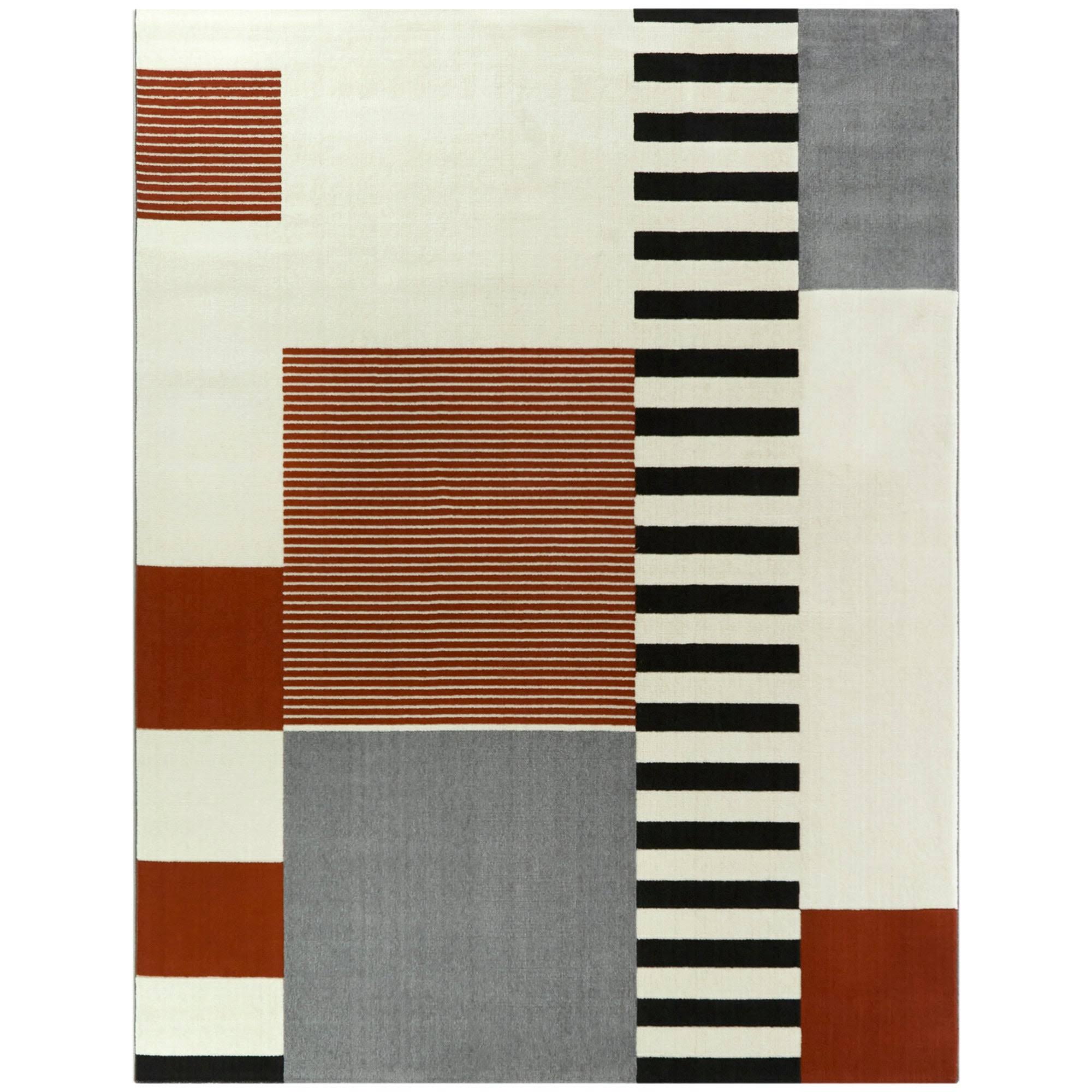 BALTA Bailey Burnt Orange 8 ft. x 10 ft. Modern Striped Area Rug