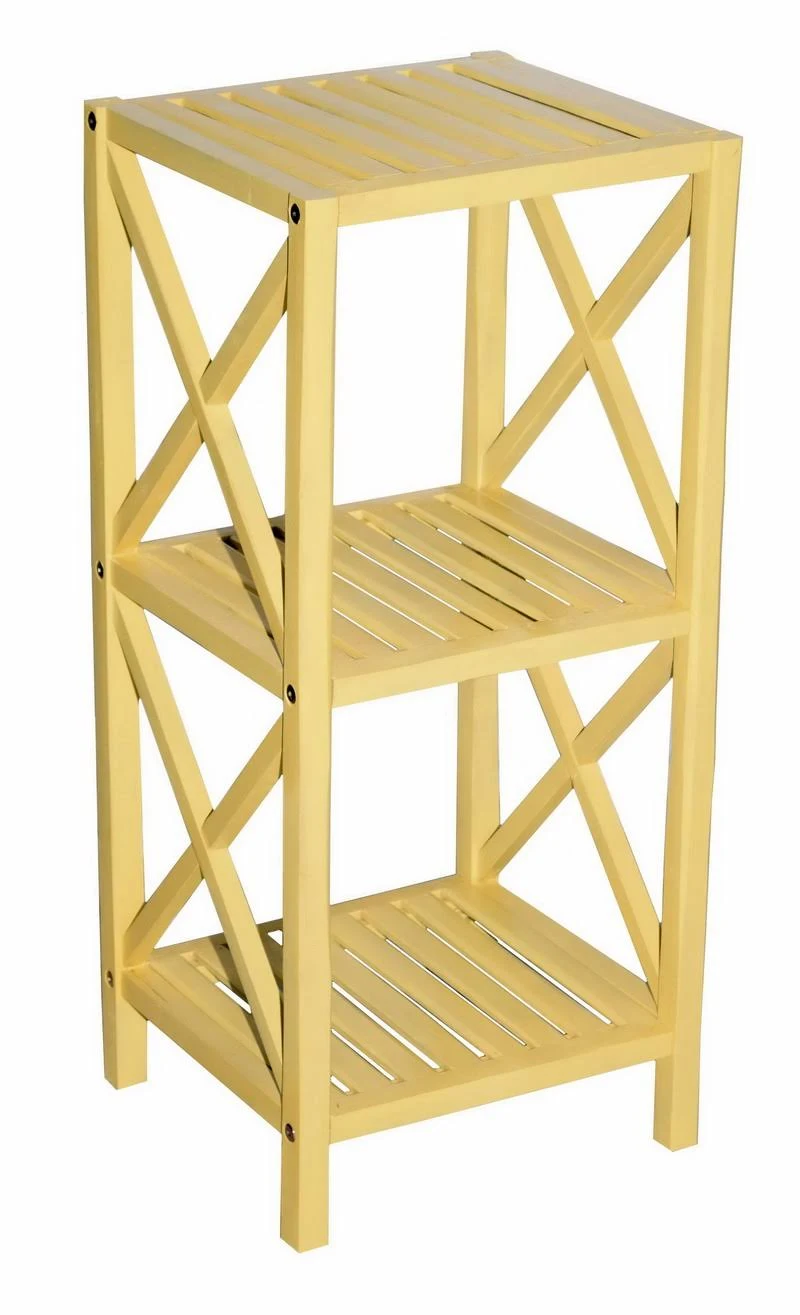 Bamboo Rack-Color:Yellow,Shape:Square,Size:3 Tier