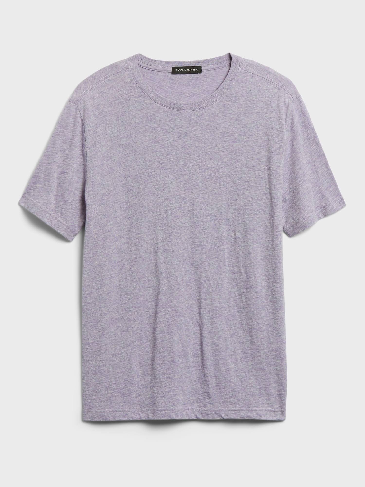 Banana Republic Men's Organic Soft Wash Crew-Neck T-Shirt Soft Lilac Tall Size L