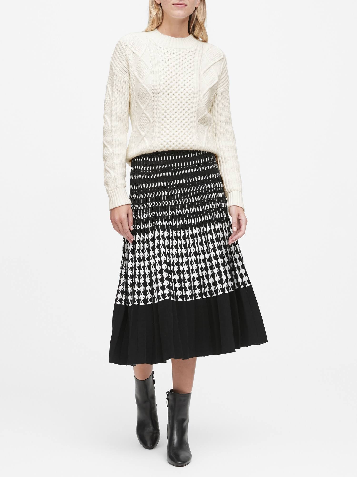 Banana Republic Women's Cable-Knit Cropped Sweater White Size XS