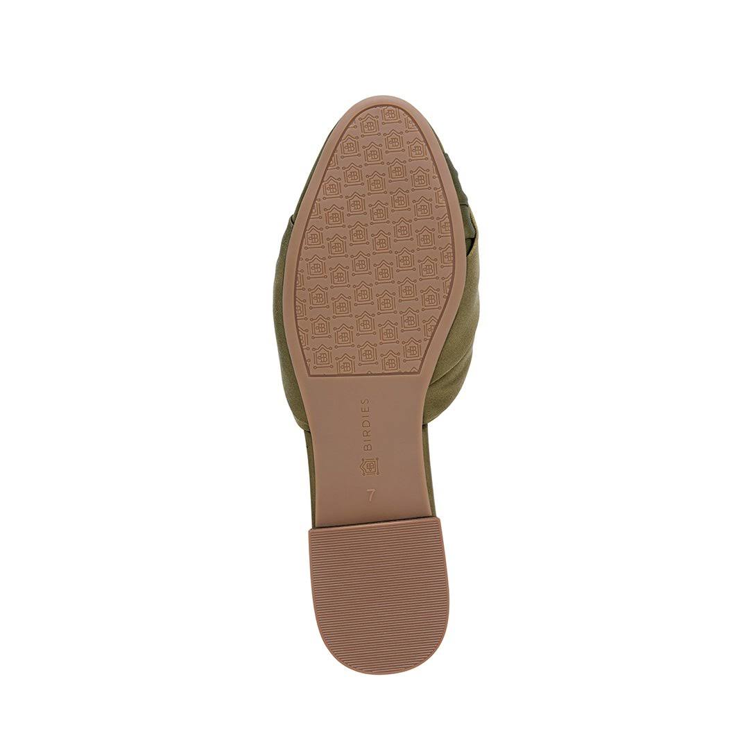Birdies Songbird Mule, Size 6.5 in Khaki Green Satin at Nordstrom