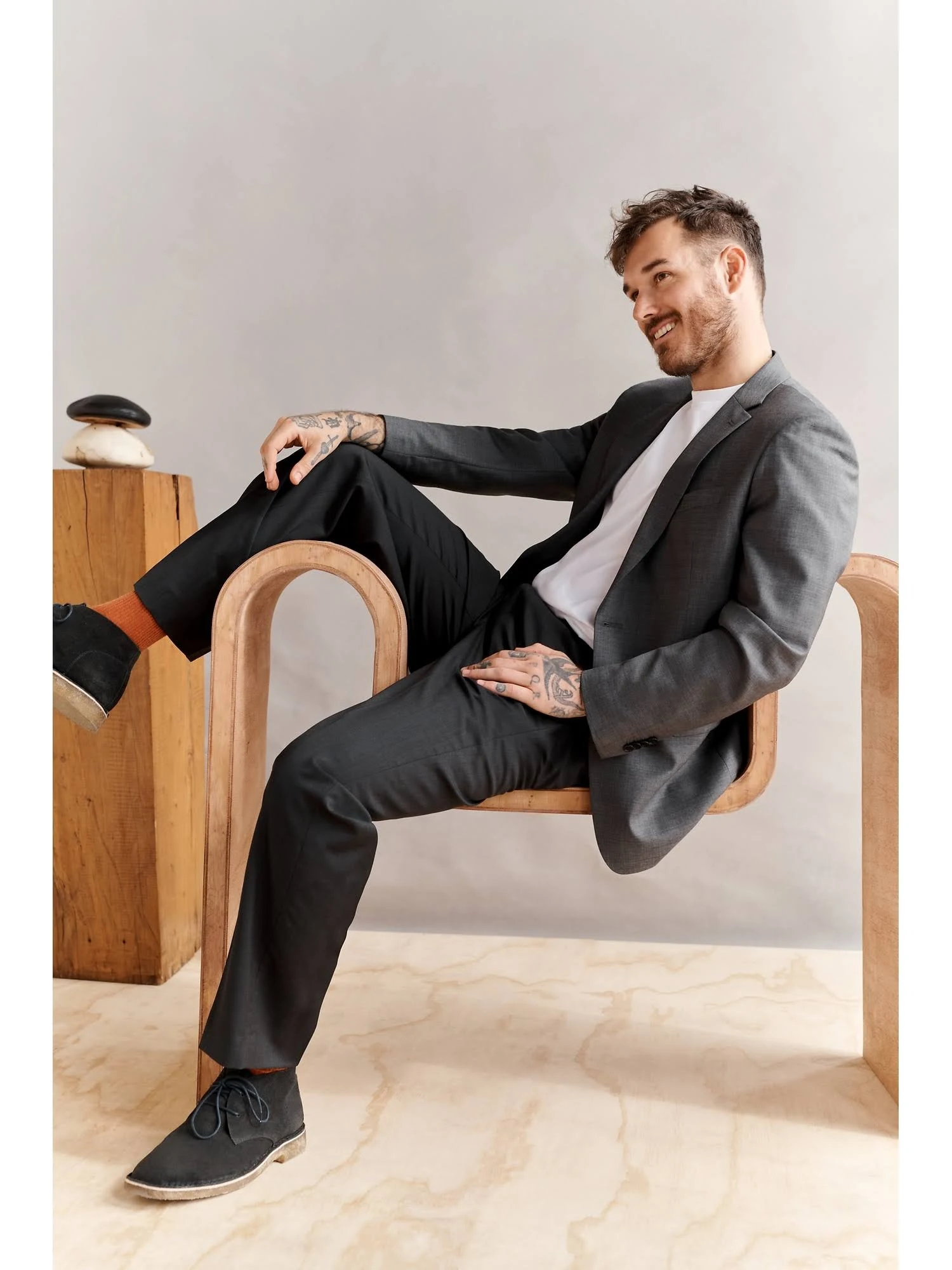 Banana Republic Men's Slim Solid Italian Wool Suit Pant Black Size 35W 30L