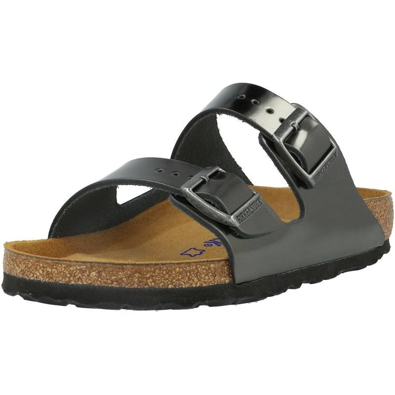 Birkenstock Adult Arizona SFB Grey Leather Flat Sandals