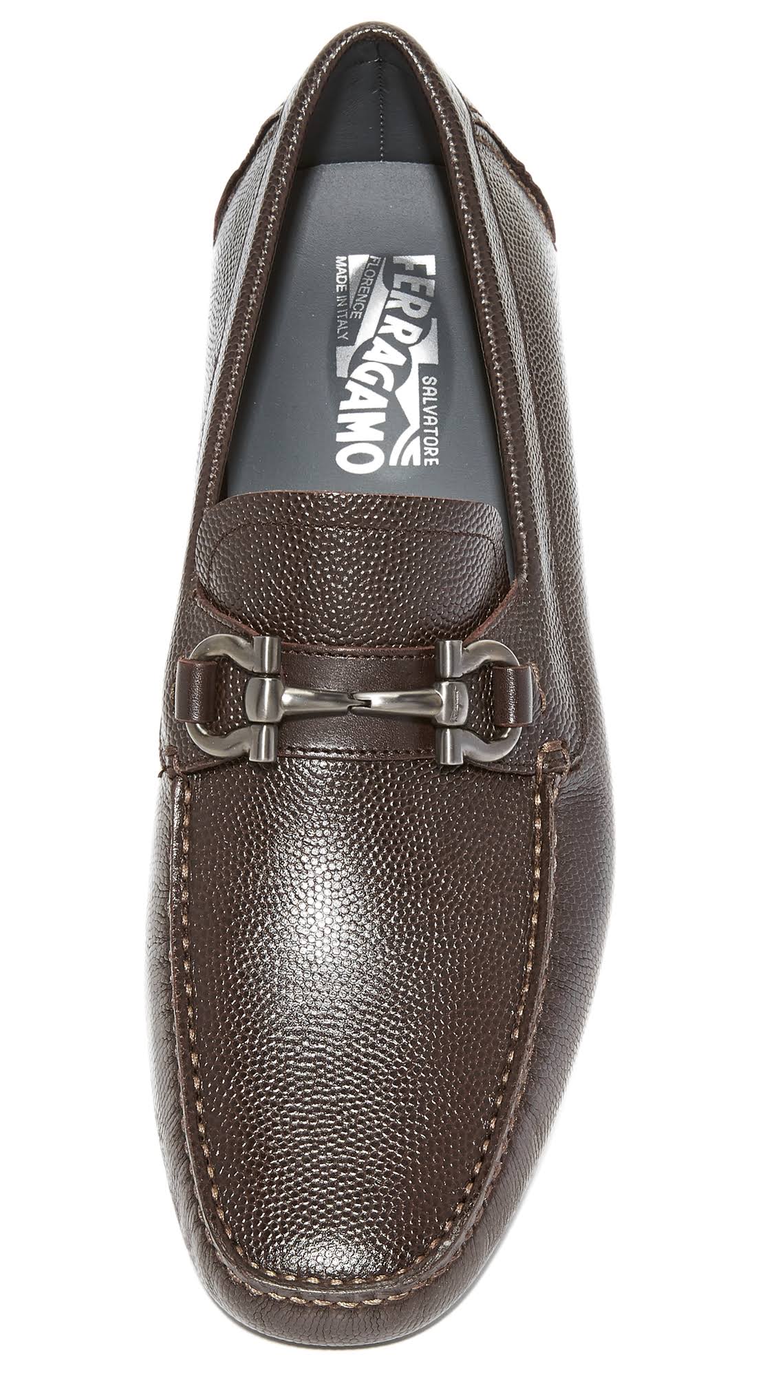 Salvatore Ferragamo Parigi Gancini Bit Leather Driver, 11 / Brown