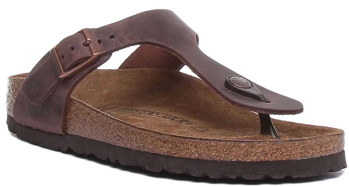 Birkenstock Women ?s Gizeh Habana Waxy Leather Sandals