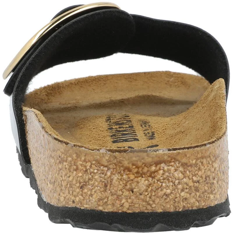 Birkenstock Adult Madrid Big Buckle Black Birko-Flor Patent Slides