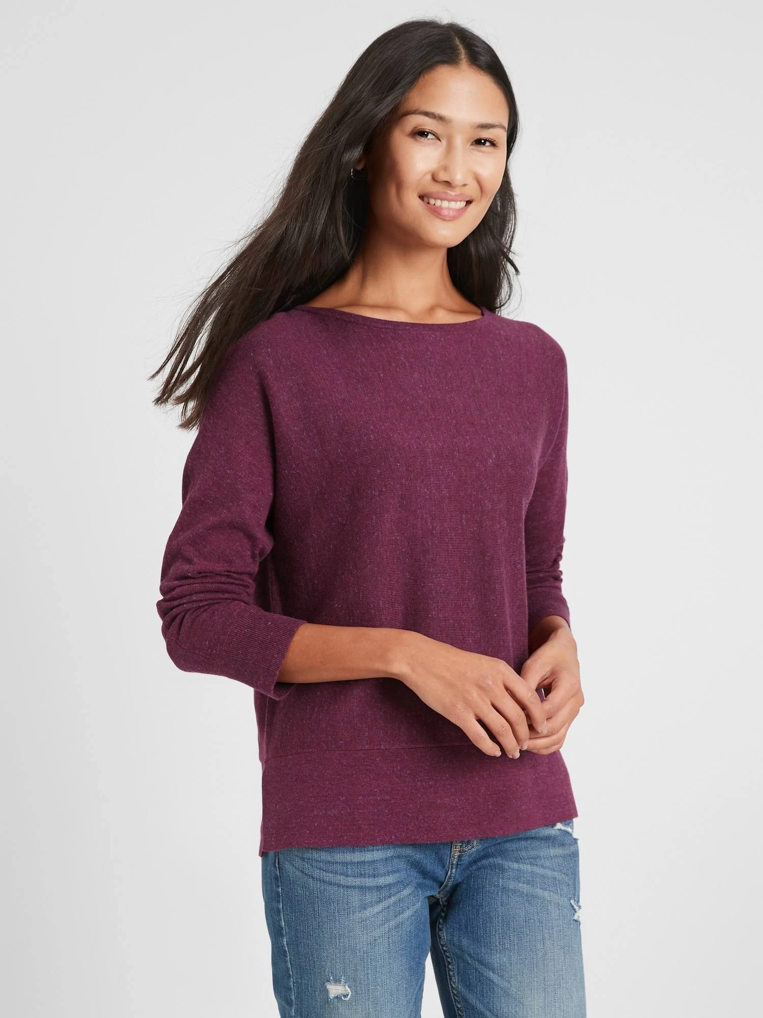 Women's Fleck Boat-Neck Sweater Beet Root