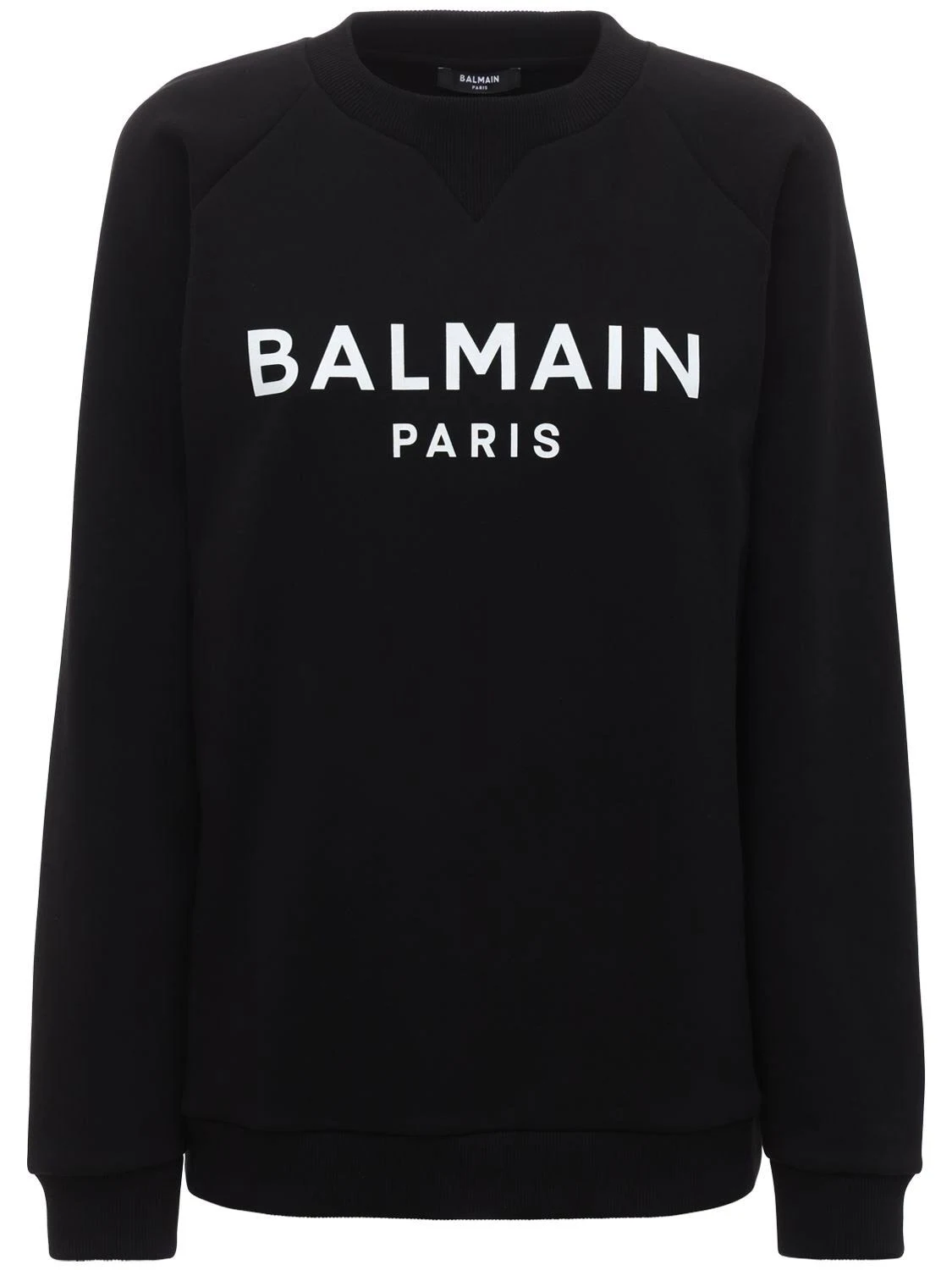 Balmain Logo Cotton Jersey Sweatshirt - Black - Sweatshirts