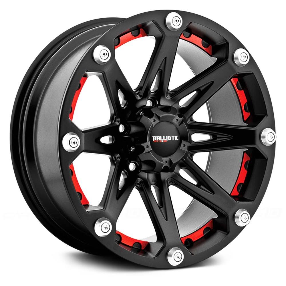 Ballistic - 814 Jester Flat Black with Red Inserts (17x22 x 9