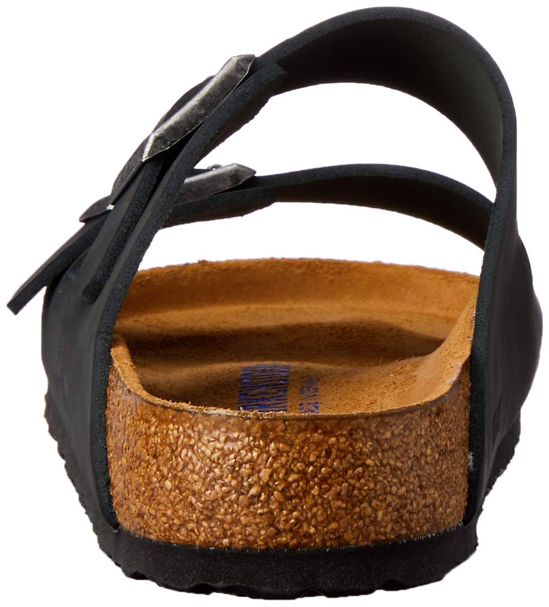 Birkenstock Arizona Oiled Leather Soft Footbed Sandals - Black