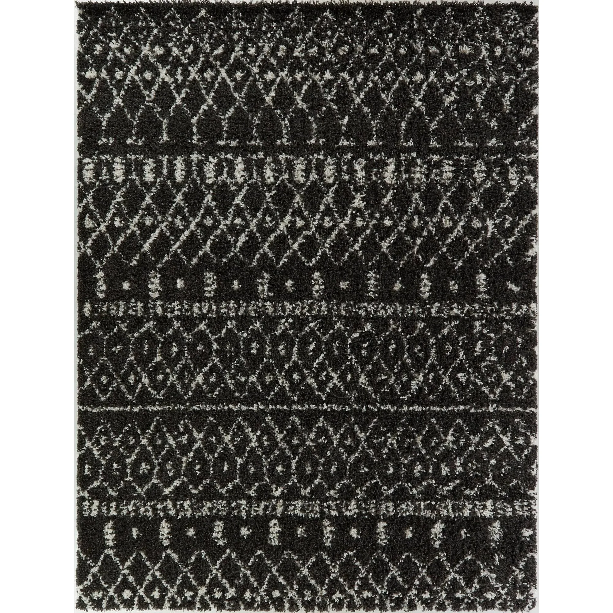 Balta Dominic Grey/Cream 5 ft. x 7 ft. Moroccan Shag Area Rug
