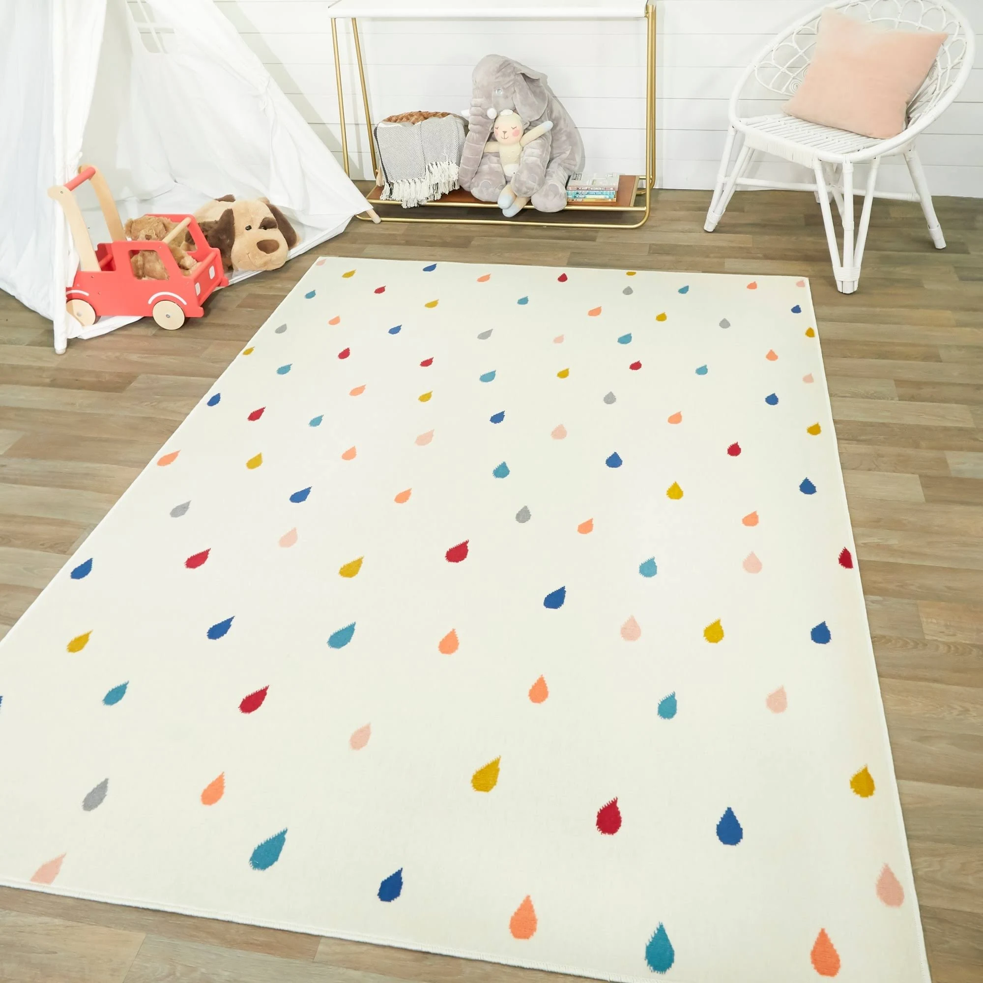 Balta Raindrops Ivory 5 ft. x 7 ft. Area Rug