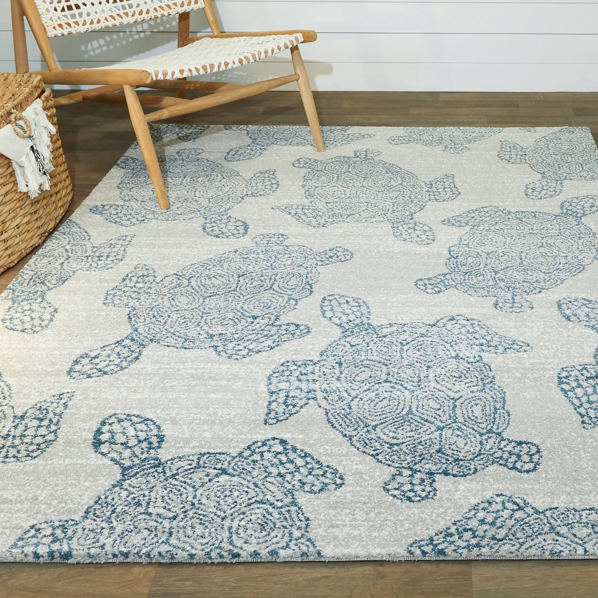 Folse Coastal Turtle Area Rug - Beige - 5&3x22 x 7&