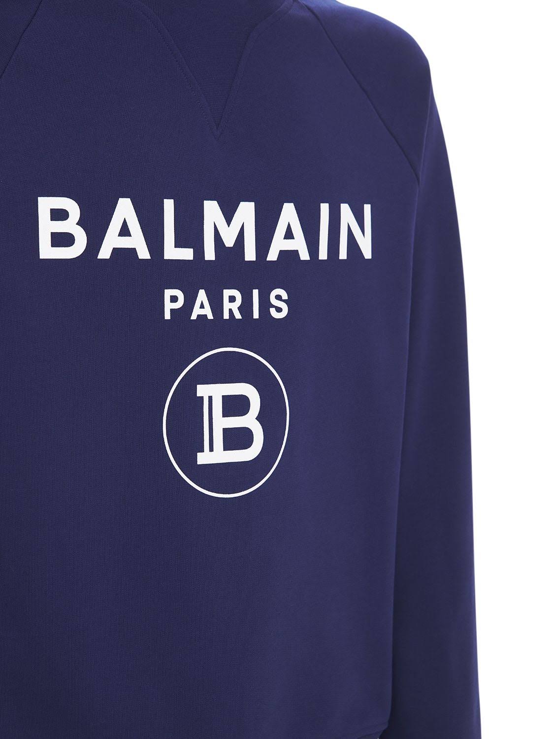 Balmain Men's Logo-Print Sweatshirt, Blue, Men's, M
