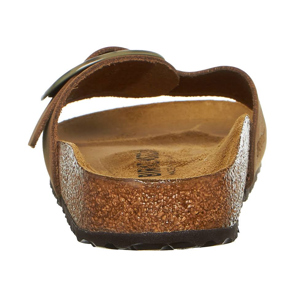 Birkenstock Madrid Big Buckle Mud Green Nubuck Leather Mules Size: 39,