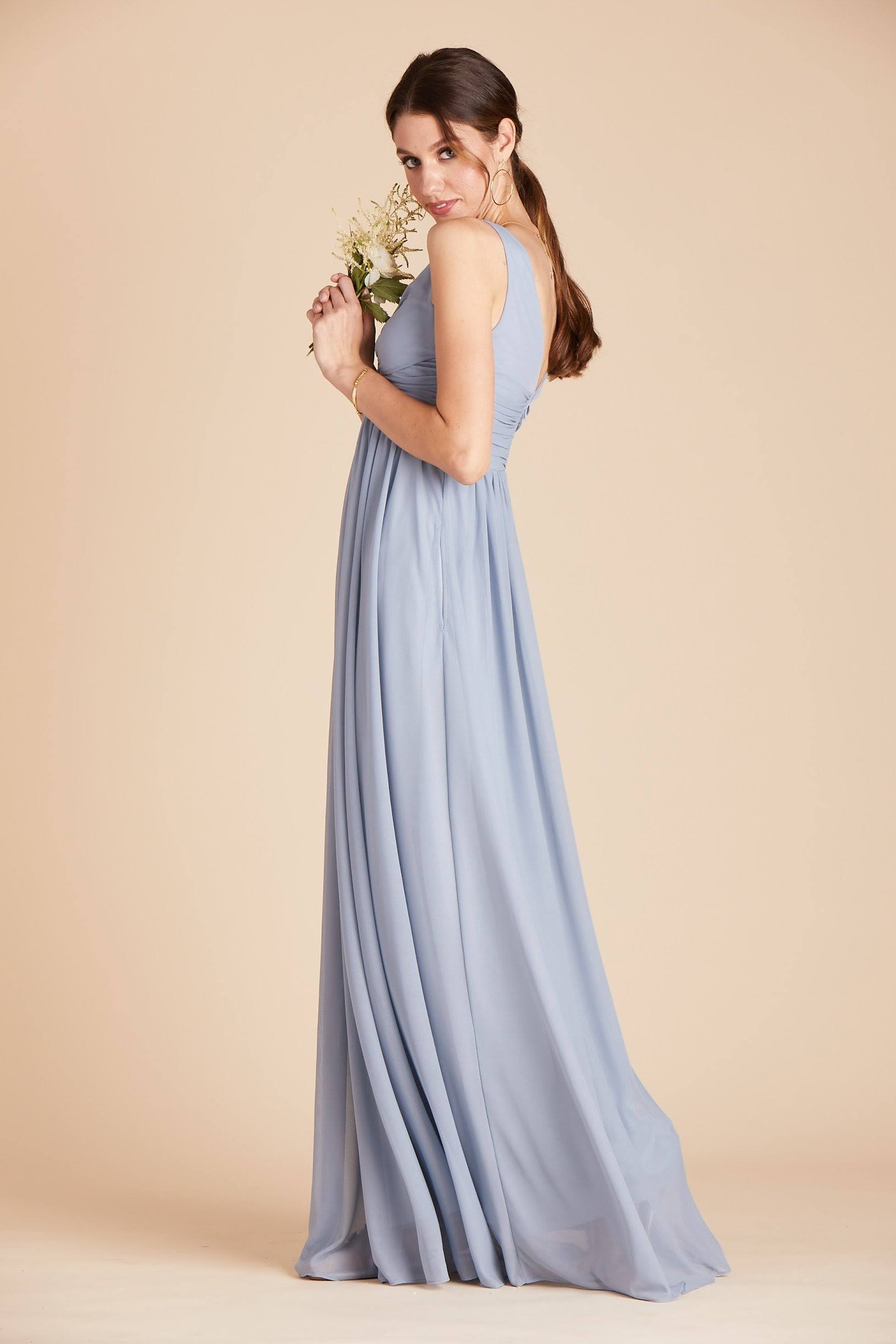 Birdy Grey Lianna Bridesmaid Dress in Dusty Blue Xs / Dusty Blue