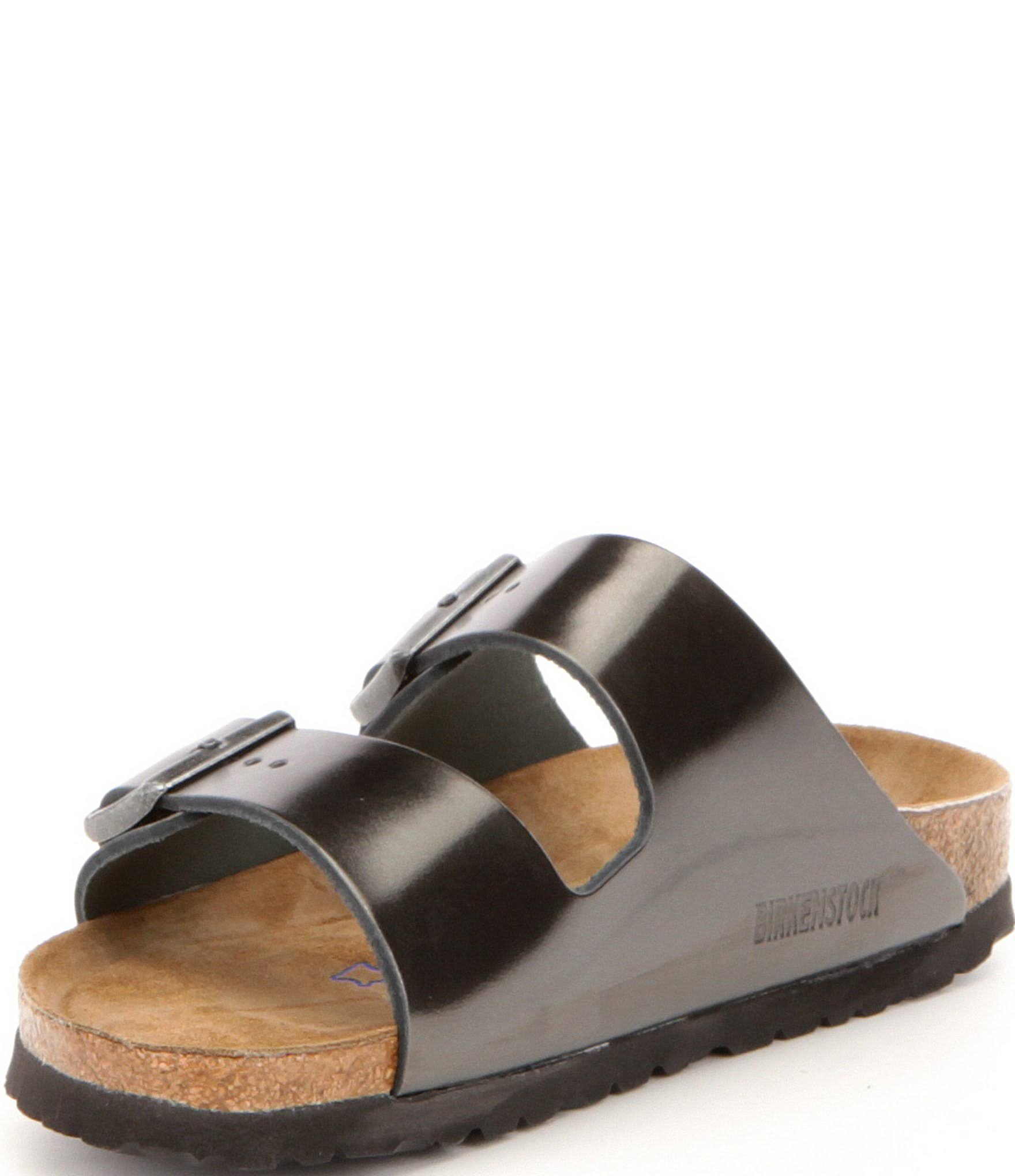 Birkenstock Arizona Soft Footbed Leather Sandal, Size 37, Metallic Leather
