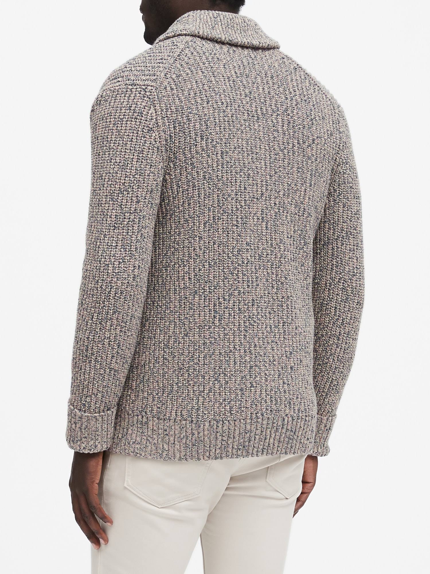Banana Republic Men's Shawl-Collar Cardigan Sweater Biege Size L
