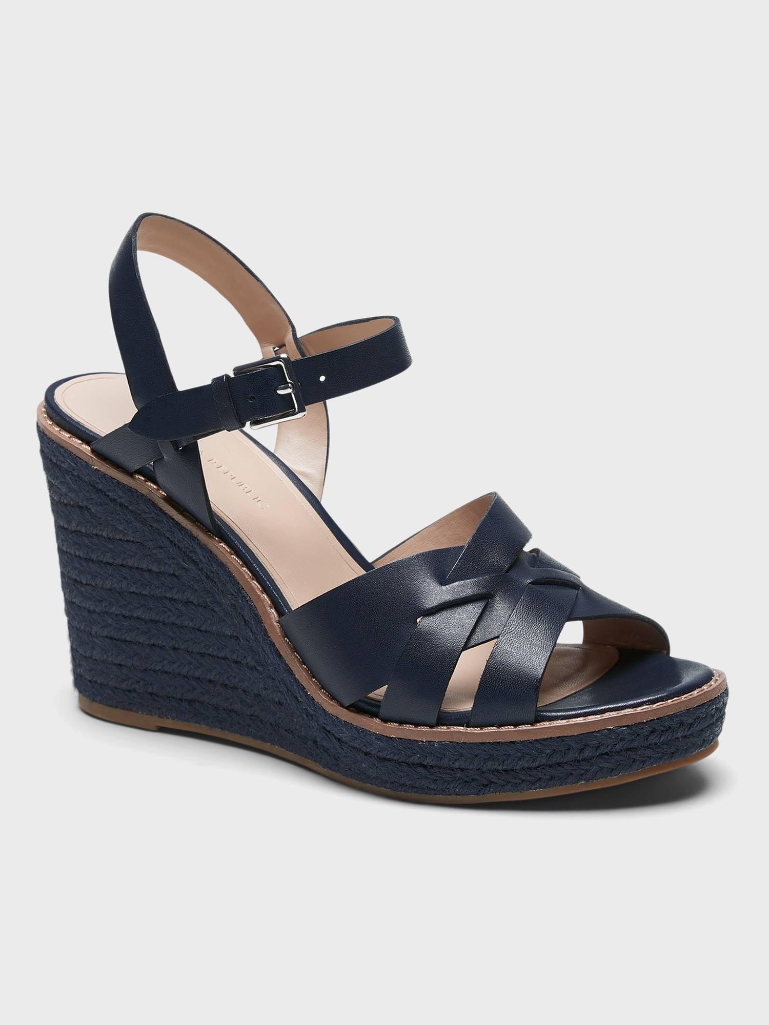 Banana Republic Women's Strappy Espadrille Sandal Navy Size 9 1/2